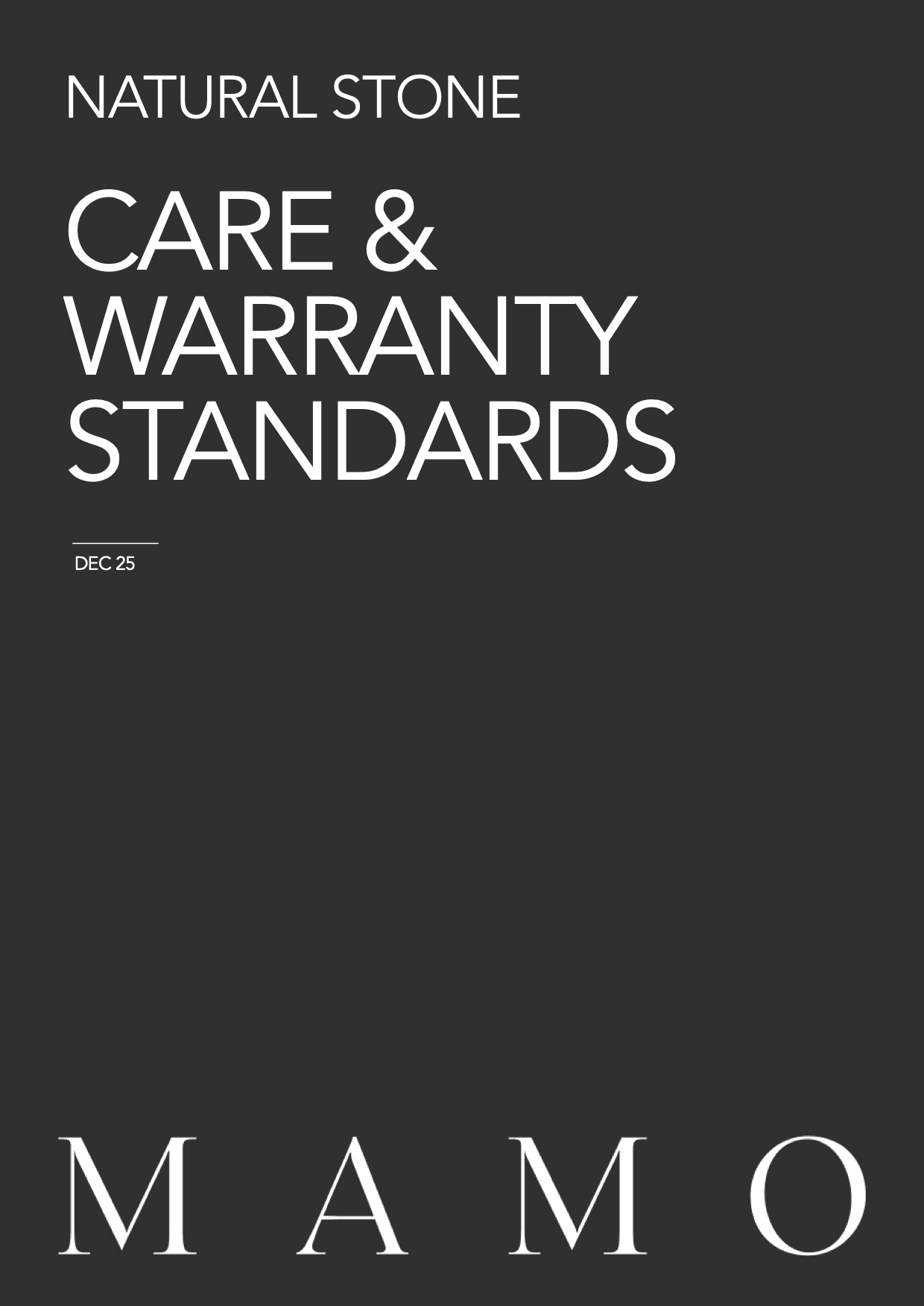 MAMO NATURAL STONE Warranty-Warranty